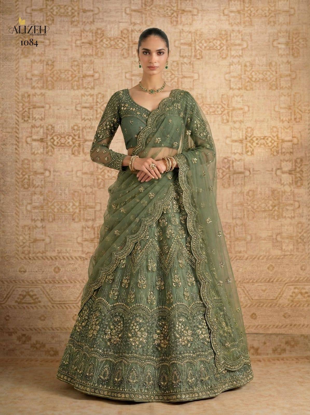 1084 COLOURS BY ALIZEH Indian Traditional Wear Bridal Collection Beautiful Stylish Fancy Colorful Bridal Wear & Occasional Wear Fancy Lehengas At Wholesale Price